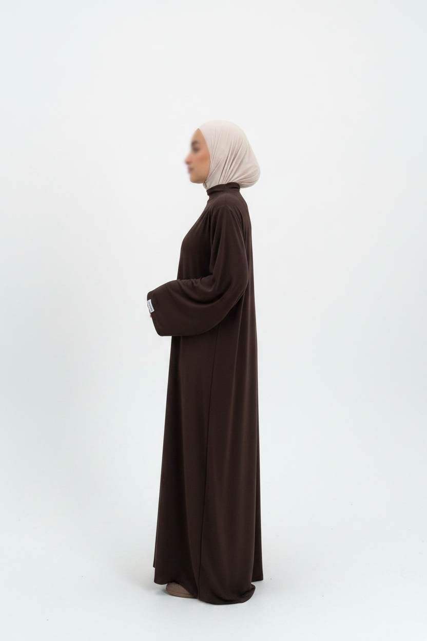 Abaya marrón lateral