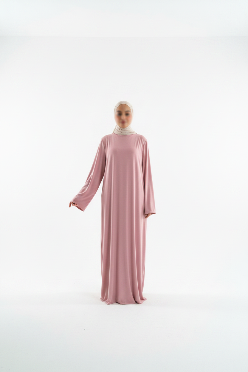 Abaya rosa pastel frontal