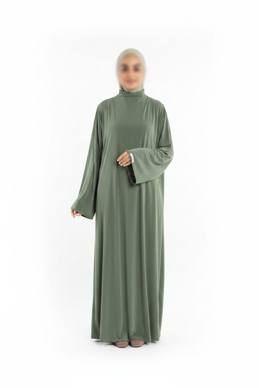 Abaya verde detalle manga