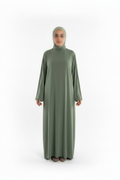 Abaya verde manos rectas