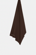 Hijab marrón chocolate colgado con bordado AKHAYALI