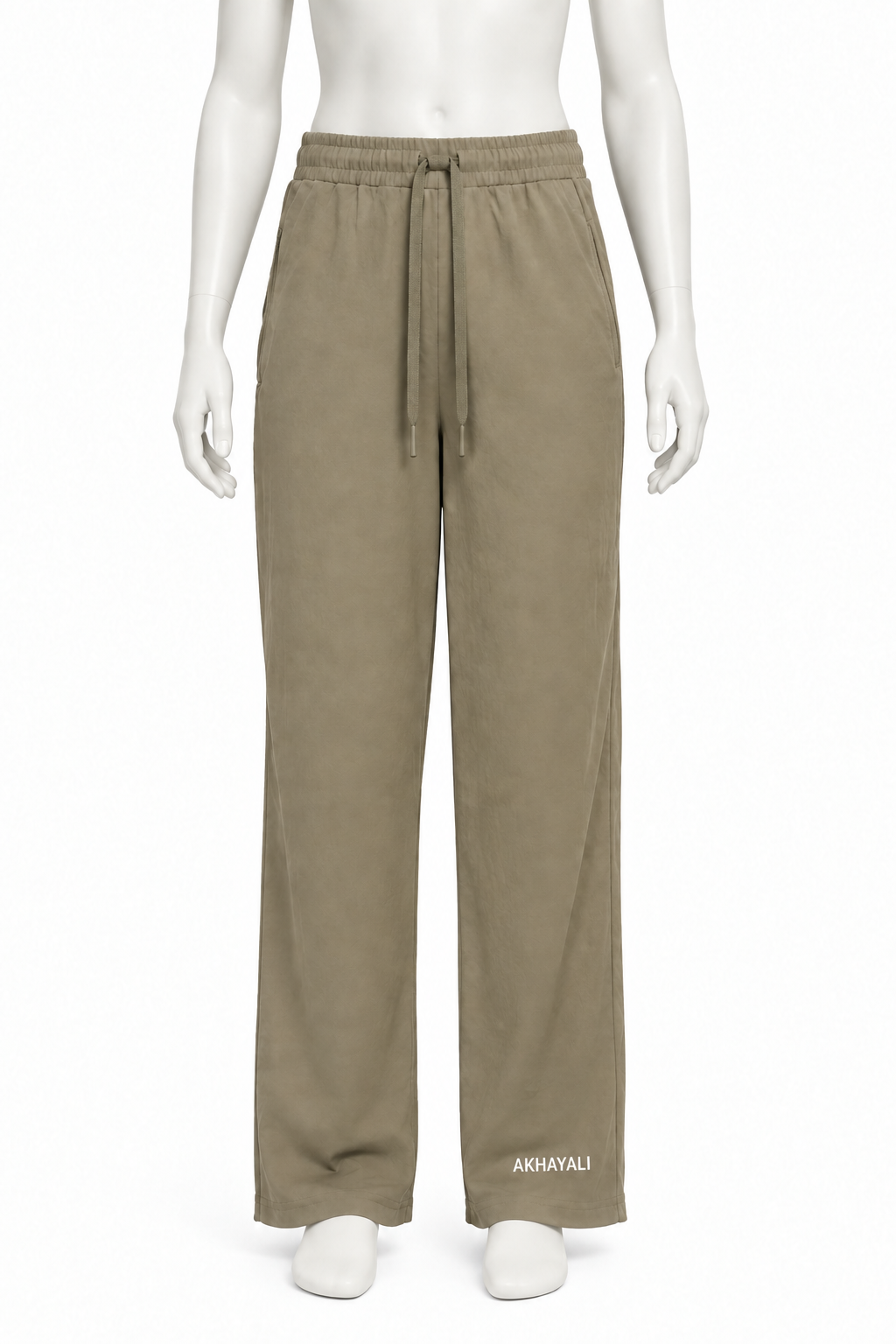 Pantalón beige con el costado de la cintura limpio