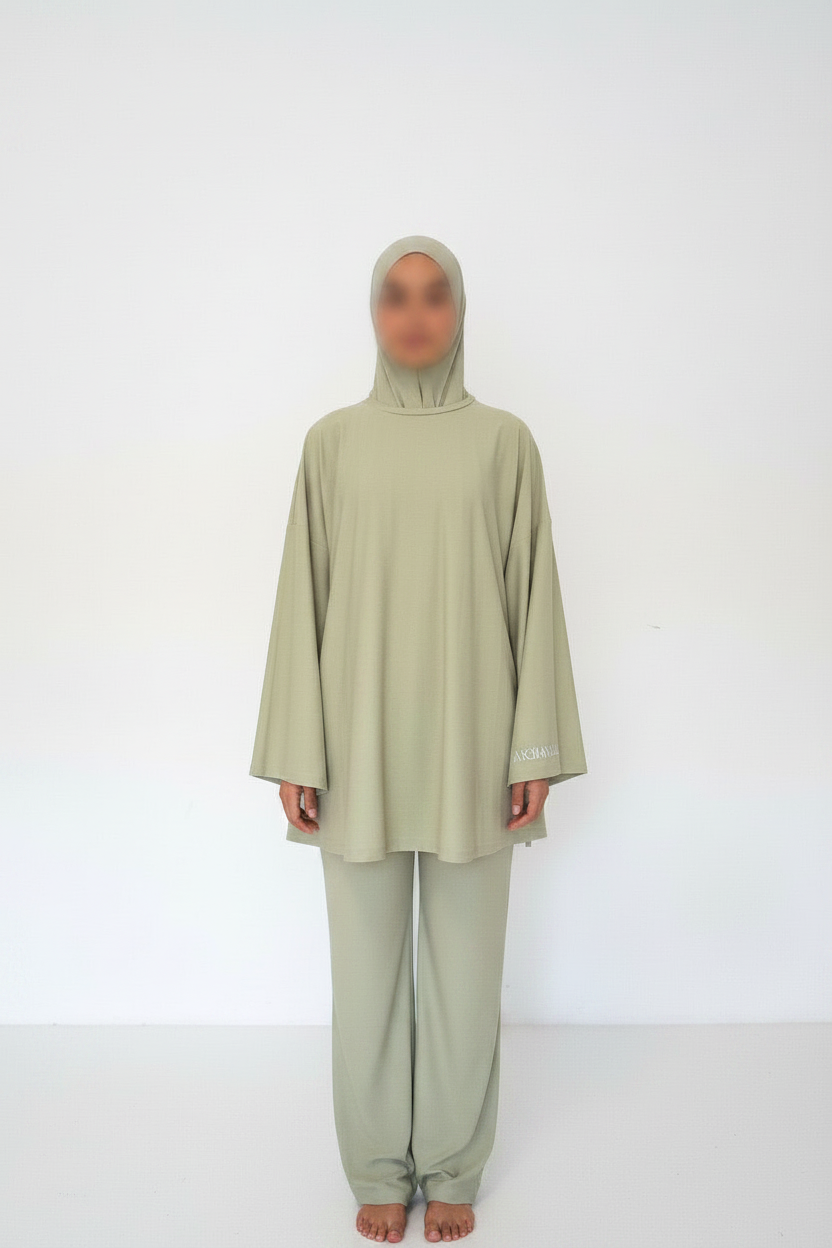 Set oración sage green descalza
